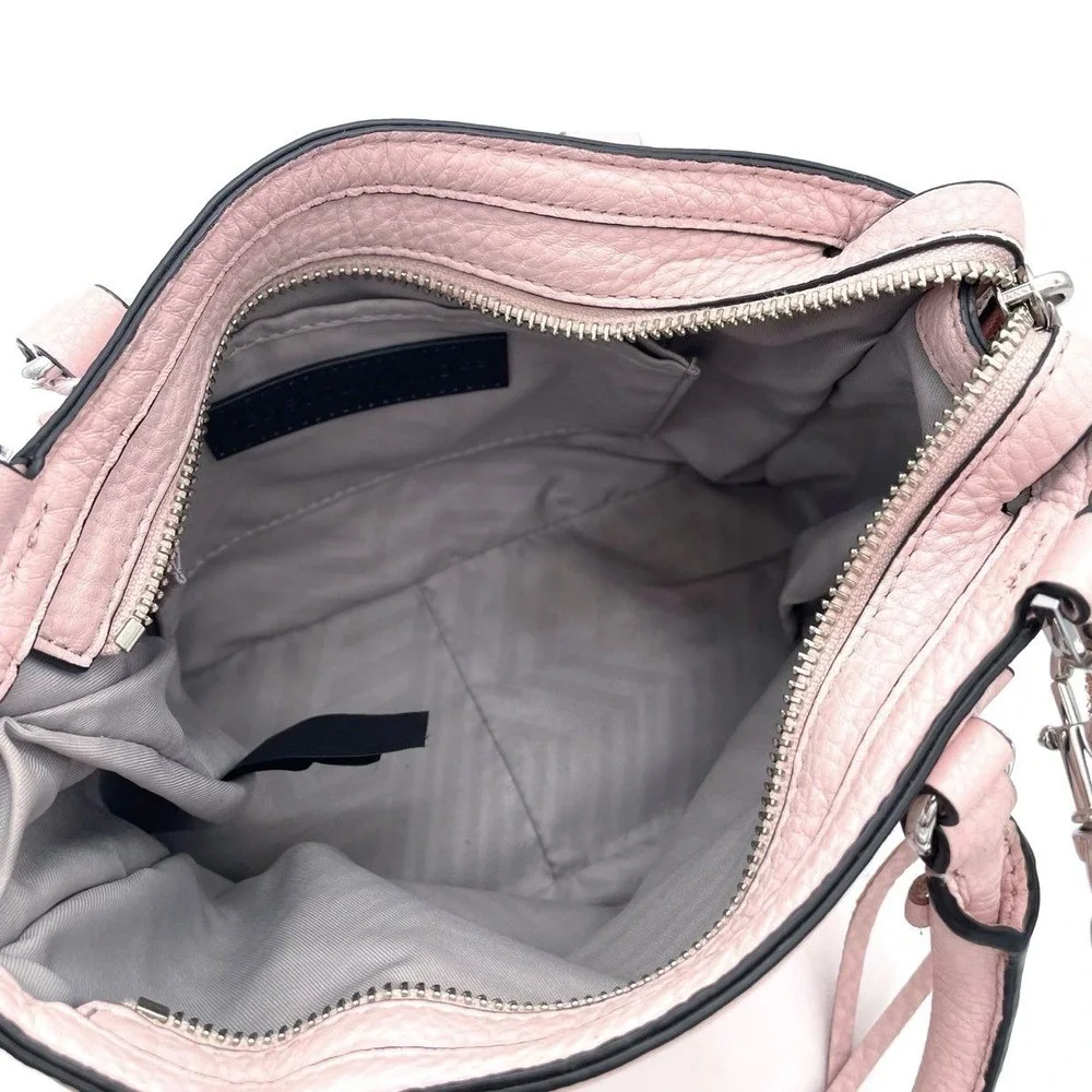Rebecca Minkoff Women's Pink Pebbled Leather Regan Mini Satchel Handbag COA